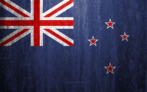 Descargar Fondos De Pantalla Bandera De Nueva Zelanda 4k Piedra