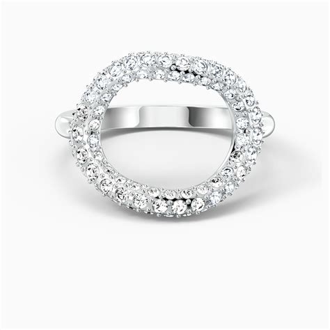 The Elements Ring Air Element White Rhodium Plated By Swarovski