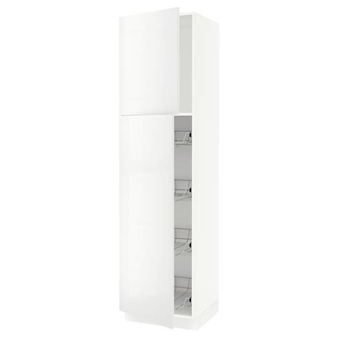 SEKTION Armoire haute av porte +corbeilles - blanc, Ringhult blanc - IKEA
