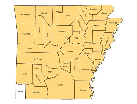 Arkansas Counties Map 1836 Encyclopedia Of Arkansas