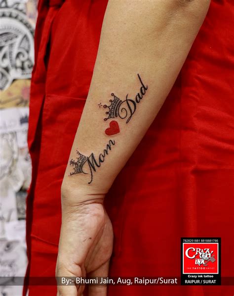 mom dad tattoo desig crazy ink tattoo and body piercing in raipur india
