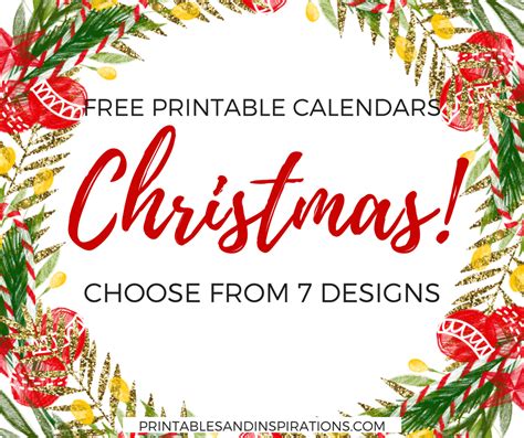 free christmas calendars to start your holiday cheer printables and inspirations