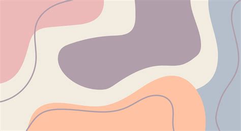 Fashion Stylish Templates With Organic Abstract Shapes And Line In Nude Pastel Colors Minimalist