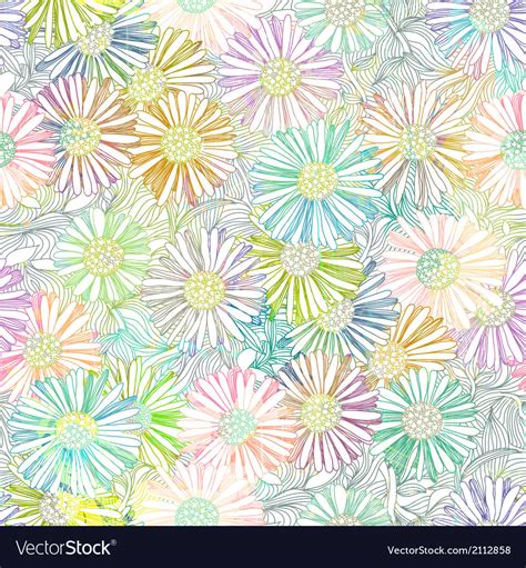 Daisy Floral Seamless Pattern Eps Royalty Free Vector