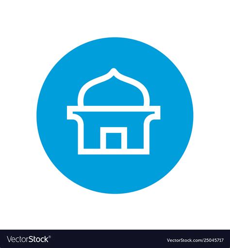 Masjid Or Islamic Mosque Logo Icon Royalty Free Vector Image