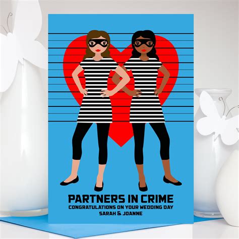 Lesbian Anniversary Card Partners In Crime Best Friend Etsy