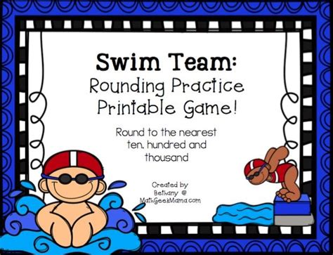 Swim Meet Printable Rounding Game Rounding Games Fun Math Centers
