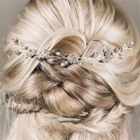 Crystal And Pearl Delicate Wedding Hair Vine Thea By Debbie Carlisle