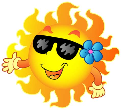 Cartoon Funny Summer Sun 1 Goodvector