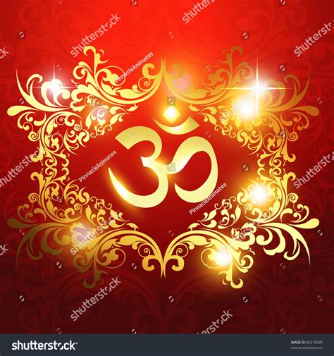 Om Symbol On Beautiful Artistic Background Stock Vector Royalty Free