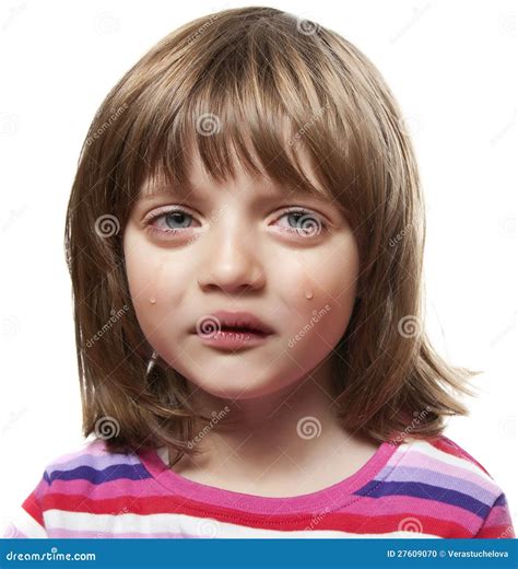 Sad Crying Little Girl Stock Photo Image Of Little Human 27609070