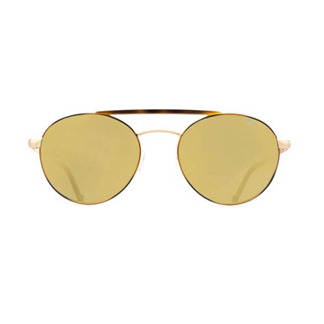 helios 10675s pilot sunglasses gold and havana mirrored gold lens