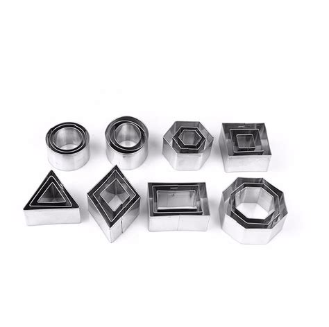 Yosoo 24pcs Geometric Shape Cookie Cutters Set Stainless Steel