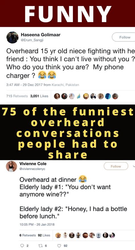 75 of the funniest overheard conversations people had to share funny humor jokes