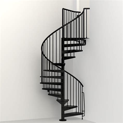 Curved helical staircase designed, manufactured and installed in south of england by bradfabs. Arke Civik 55 in. Black Spiral Staircase Kit-K03018 - The ...