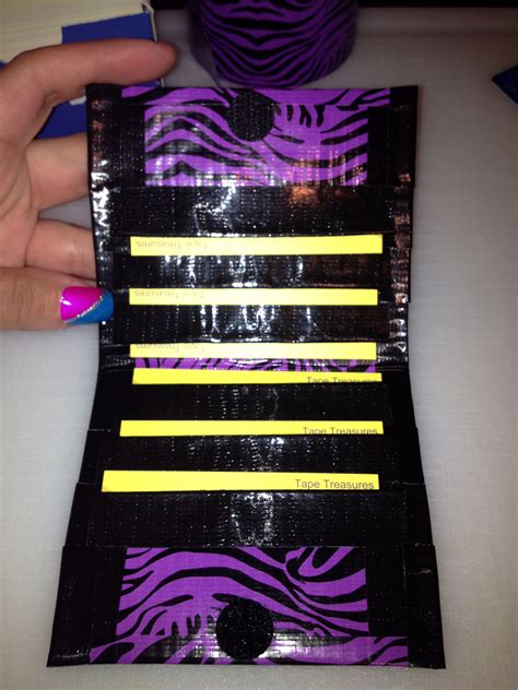 First you need to rip of a piece of duct tape and measure it next to your id card and stick it on. 6 slot duct tape credit card holder I made. | Duct tape ...