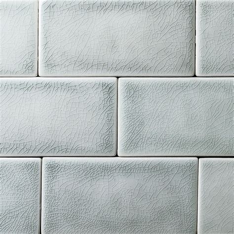 Nabi Arctic Blue 3x6 Crackled Ceramic Wall Tile Ceramic Tiles Flooring Kitchen Backsplash