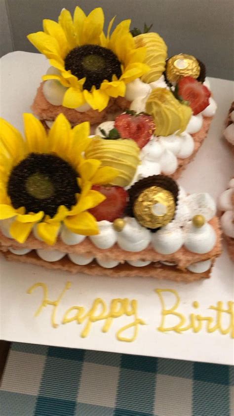 Order now for special alphabet, letter or number shaped kids birthday cake with free same day delivery option. 🌻 Sunflower Number Cake Video | Number birthday cakes ...