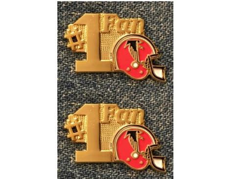 1987 Atlanta Falcons Lapel Pin Set Of 2 1 Fan Vintage Etsy