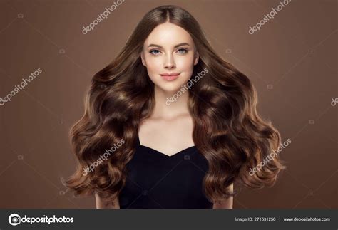 Beauty Girl Long Shiny Wavy Hair Beautiful Woman Model Curly Stock Photo By Sofia Zhuravets
