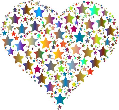 Clipart Colorful Heart Stars 4