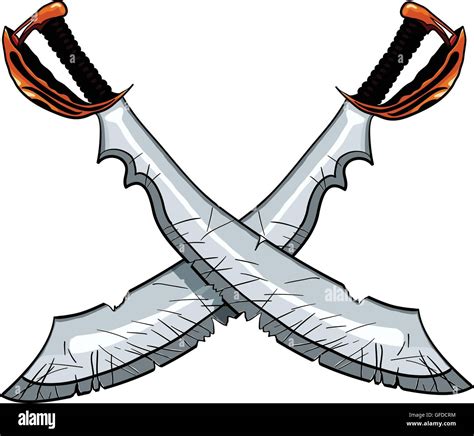 crossed cutlass pirate sword vector illustration for tattoo or t shirt design stock vector image