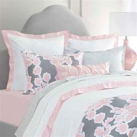 The Linden Pink Border Pink And Grey Bedding Luxury Sheets Pink
