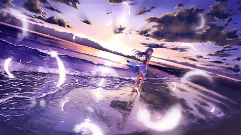 Anime girls anime vocaloid megurine luka gun wings debris falling wallpaper. Purple Anime Wallpapers 1080p - Wallpaper Cave