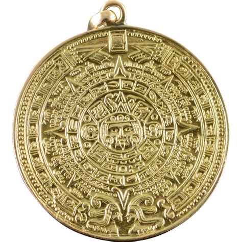 Well you're in luck, because here they come. 14K Mayan Aztec Ancient Mexico Mexican Circle Charm/Pendant Yellow from curiouscabinet on Ruby Lane