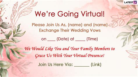 Virtual Wedding Invitation Card Format With Messages Free Photos And