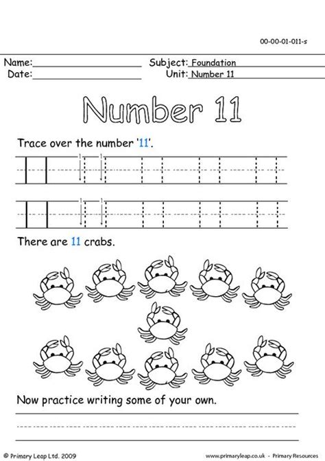 10 Best Images Of Number 11 Worksheets Number 11 Worksheet Preschool