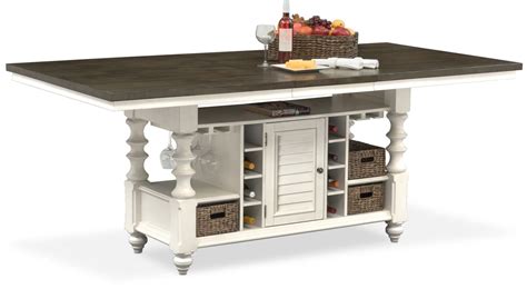 Sitting atop four raised legs, the pieces also feature a measuring 72 in height and 30 wide, it is a standard size and with the ability to adjust the shelving options it makes it easier to tie it in with your. Charleston Kitchen Island | Counter height dining table ...