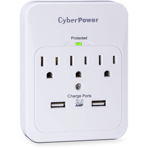 Cyberpower Pro 3 Outletdual Usb Surge Protector Csp300wur1 Bandh