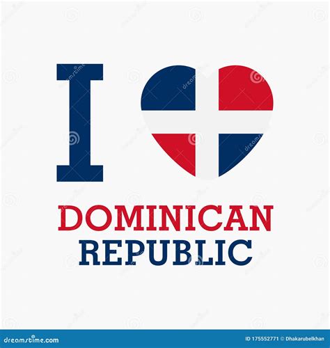 I Love Dominican Republic With Heart Flag Shape Vector Stock Vector Illustration Of Banner