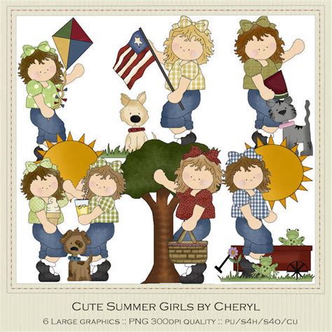 Cute Summer Girls Clip Art By Redheadfalcon On Deviantart