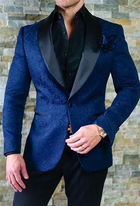 Latest Coat Pant Designs Royal Blue Shawl Lapel Suits Men Pattern Prom