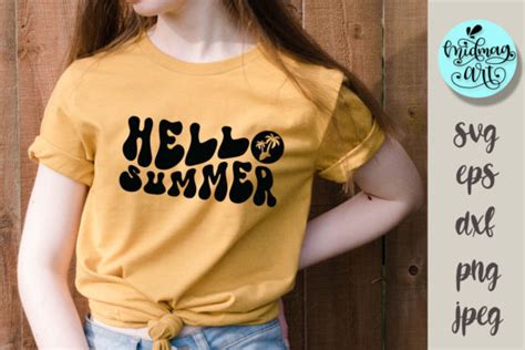 Hello Summer Svg Groovy Summer Cut File Graphic By Midmagart