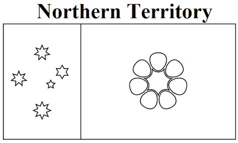 The colors used are the official territorian colors of black, white and ochre. Geography Blog: Northern Territory Flag Coloring Page