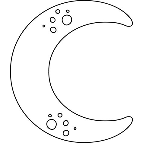 15 Moon Outlines: Cute Moons with Faces, Crafts, Clouds, PNG