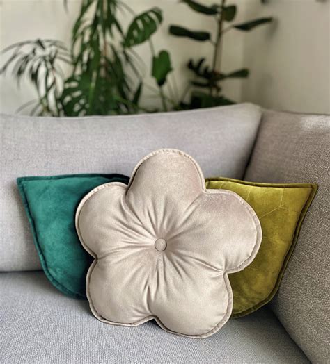Velvet Flower Shaped Cushion Flower Shaped Pillow Decorative Etsy Canada