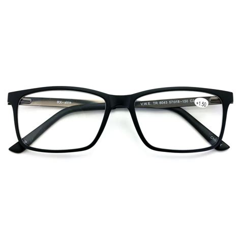 men premium rectangle tr90 with extended metal temple extra large reader 147mm wide frame