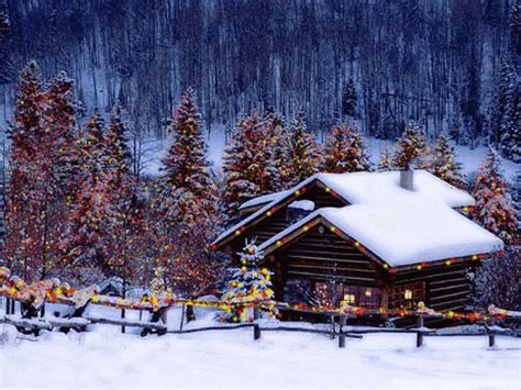 Cabin With Animated Christmas Lights Pictures Photos And Images For