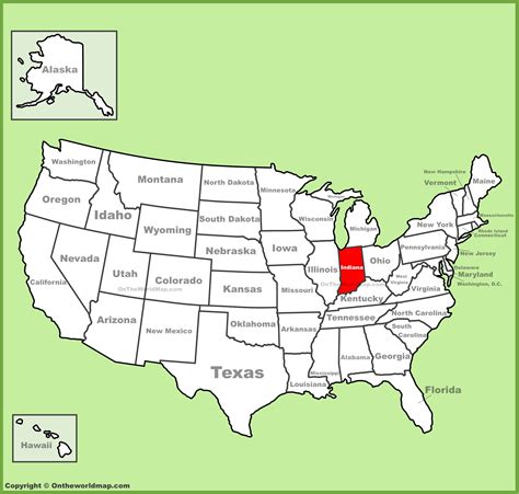 Indiana Location On The Us Map