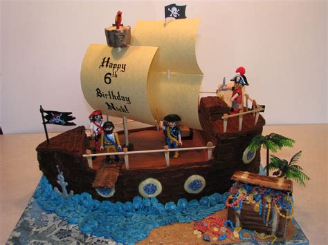 Pirate Ship With Treasure Chest Made This For My Sons 6th Birthday