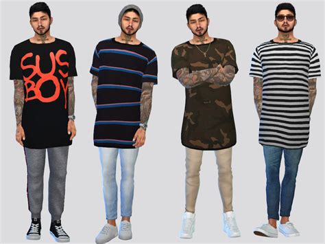 Thrift Long Tees By Mclaynesims At Tsr Sims 4 Updates