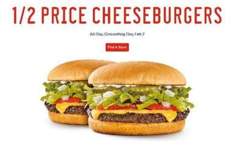 Sonic Cheeseburgers Are Half Price On Tuesday February 2nd