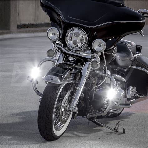 Getting you seen & keeping you safe. Chrome Motorcycle Highway Bar Switchback Driving Lights ...
