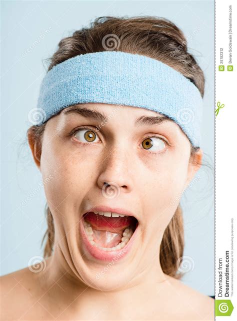 Funny Woman Portrait Real People High Definition Blue