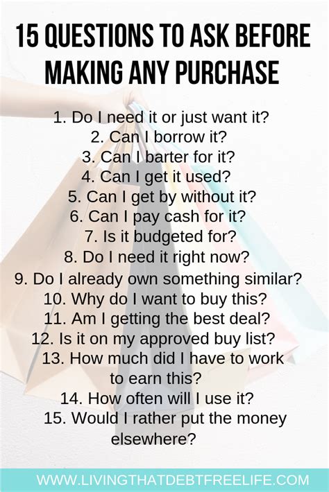 15 Questions To Ask Before You Buy Anything — Living That Debt Free Life