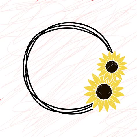 Sunflower Monogram Svg Cut File For Cricut Design Space And Etsy